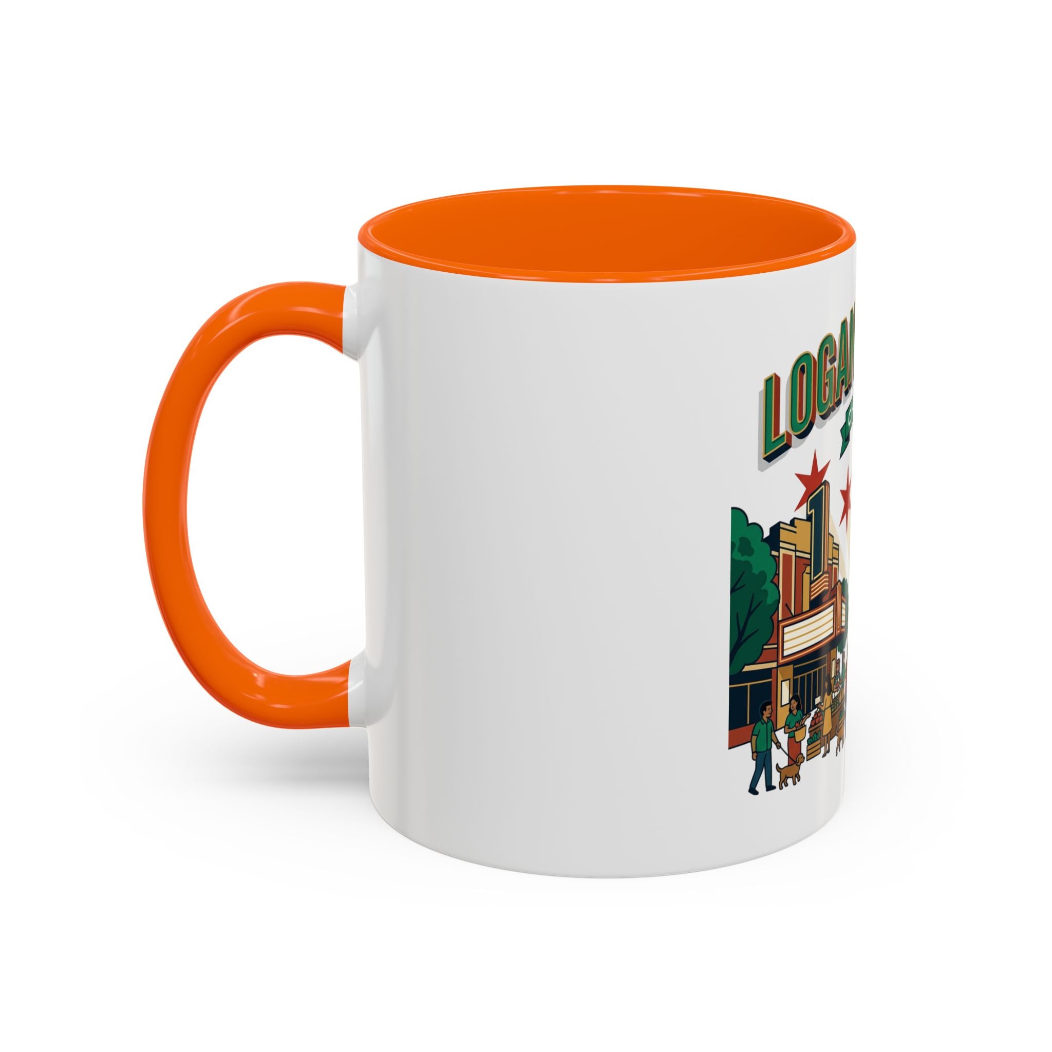 Logan Square Chicago Accent Coffee Mug — Neighborhood Skyline Travel Mug (11/15oz)