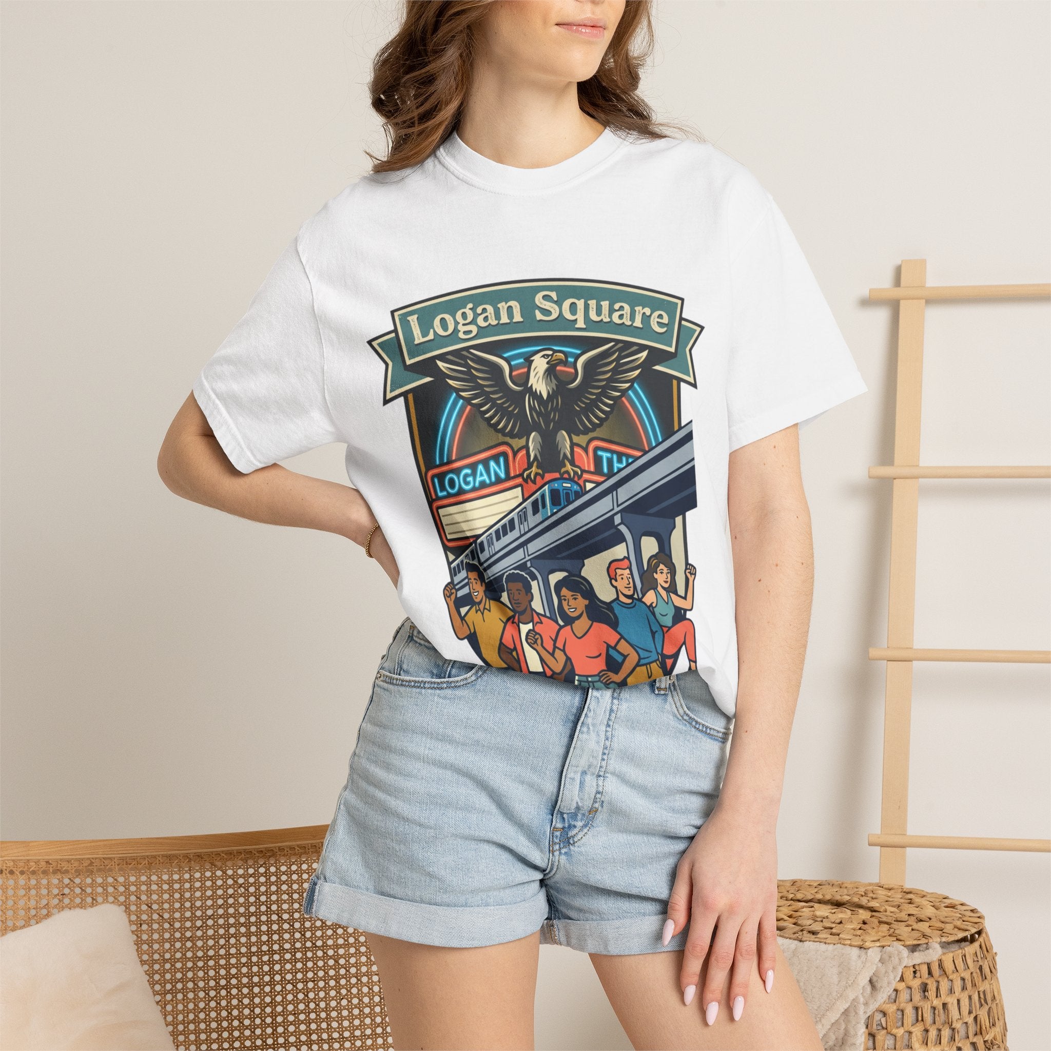 Logan Square Neighborhood T-Shirt — Chicago Community Transit Pride Tee