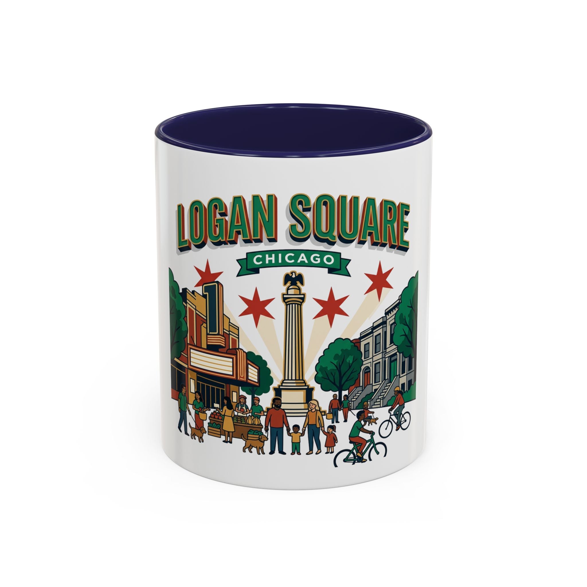 Logan Square Chicago Accent Coffee Mug — Neighborhood Skyline Travel Mug (11/15oz)