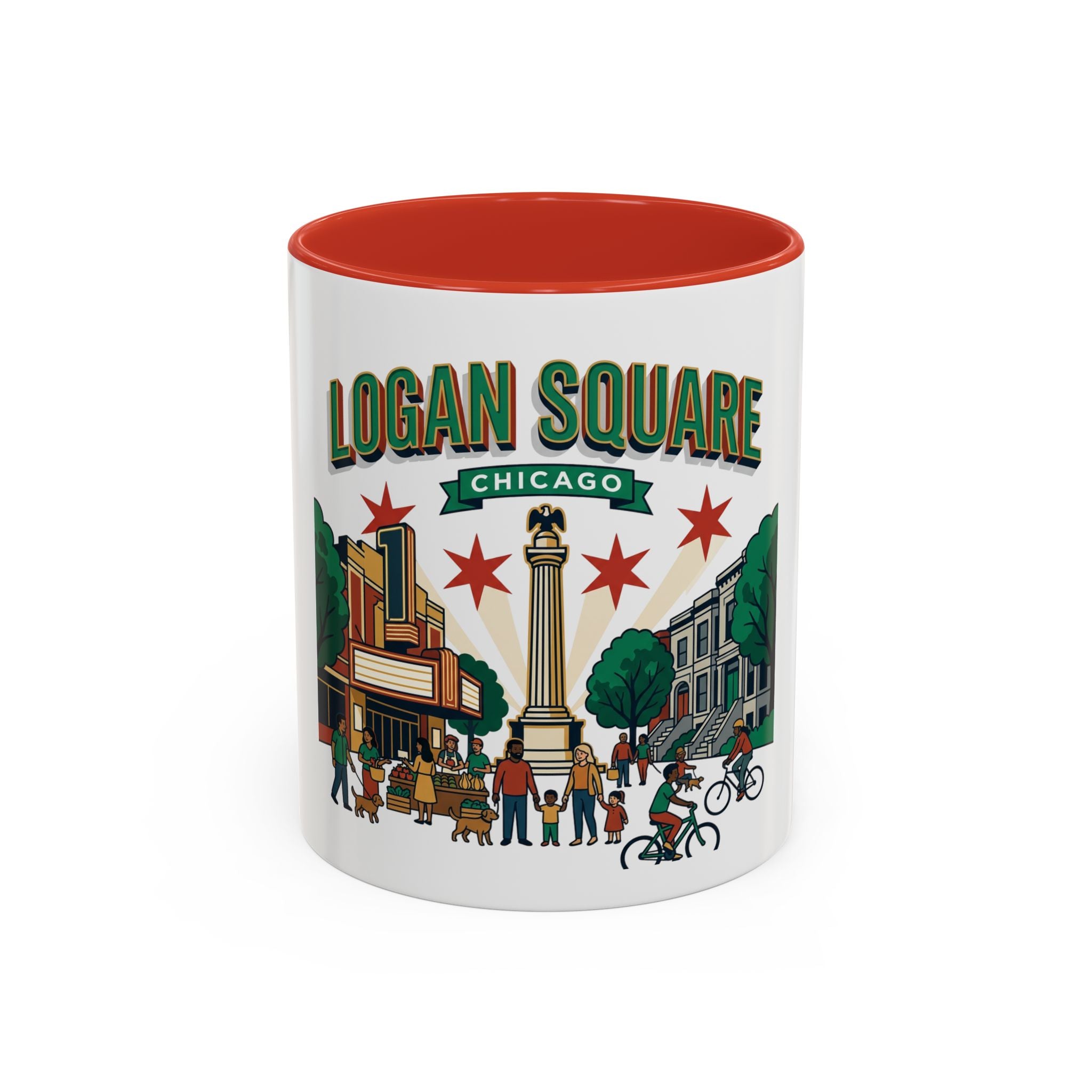 Logan Square Chicago Accent Coffee Mug — Neighborhood Skyline Travel Mug (11/15oz)