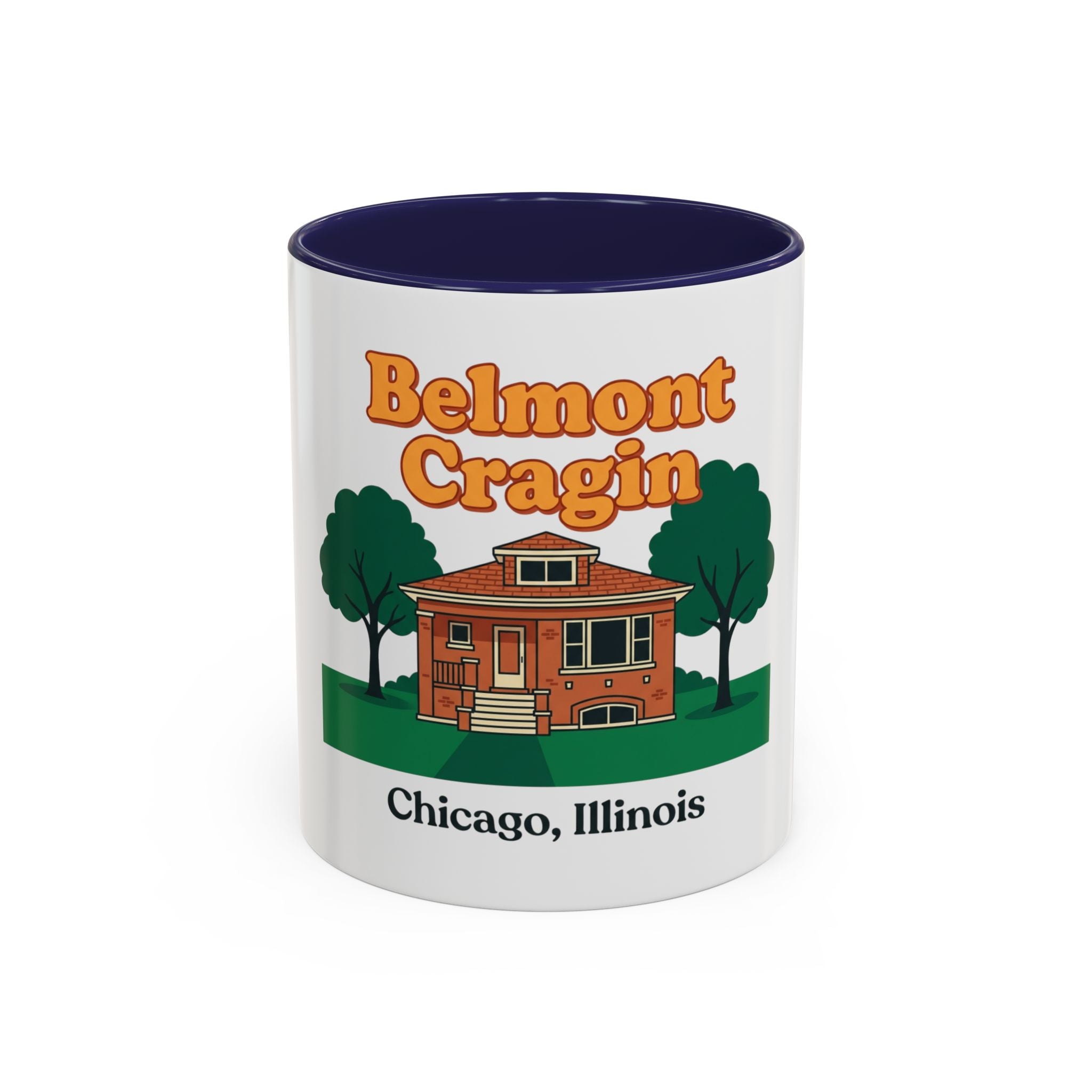 Belmont Cragin Chicago Illinois Coffee Mug — Vintage Neighborhood House Design
