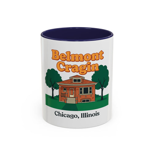 Belmont Cragin Chicago Illinois Coffee Mug — Vintage Neighborhood House Design