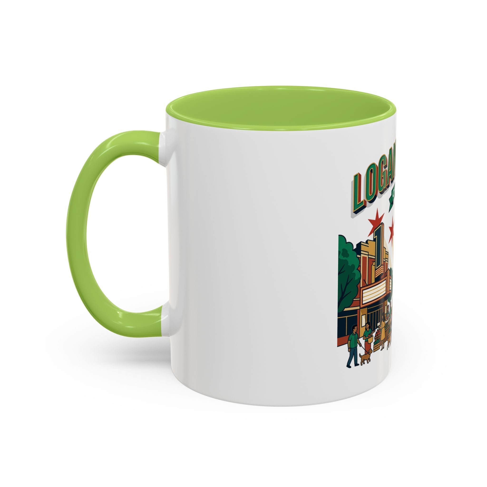 Logan Square Chicago Accent Coffee Mug — Neighborhood Skyline Travel Mug (11/15oz)