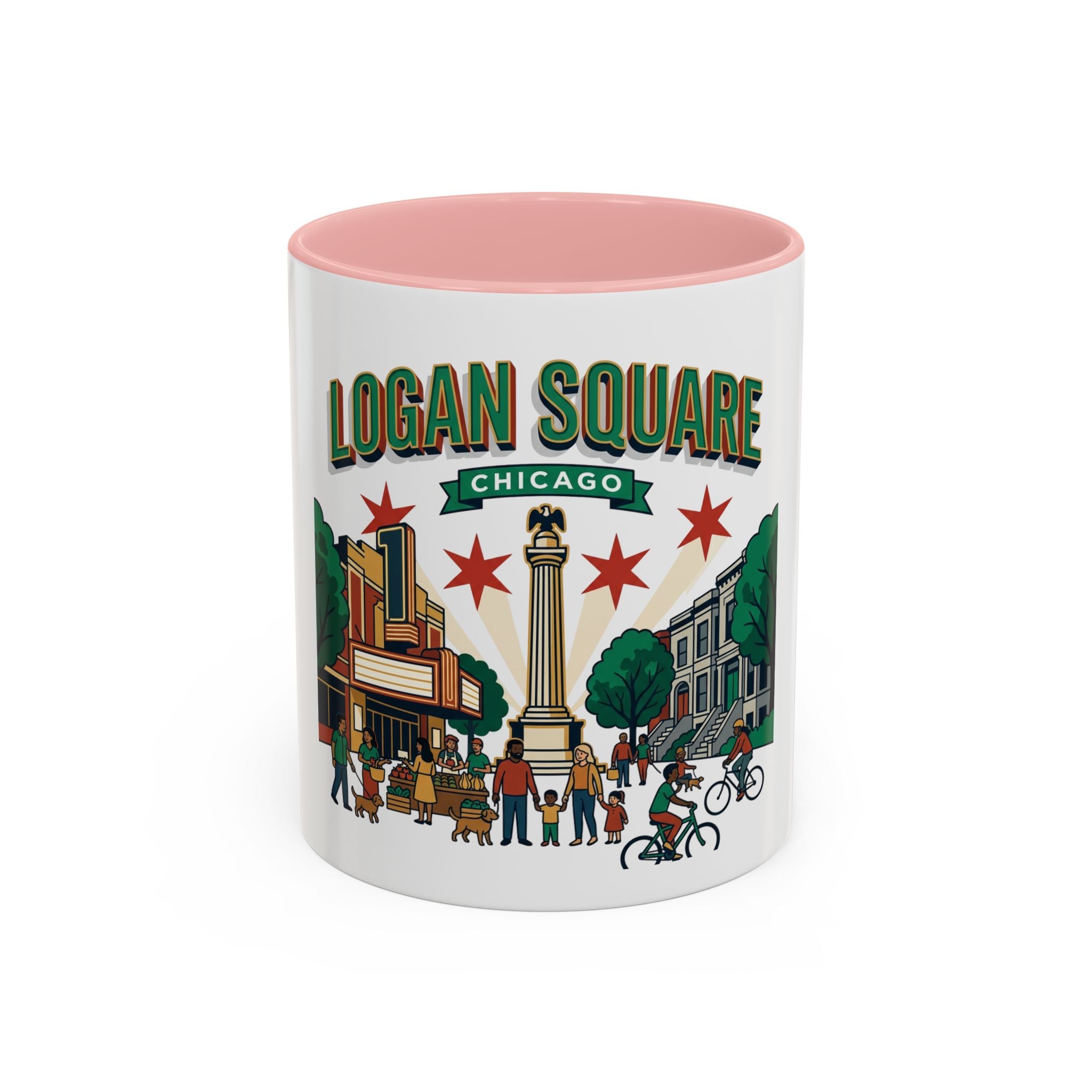 Logan Square Chicago Accent Coffee Mug — Neighborhood Skyline Travel Mug (11/15oz)