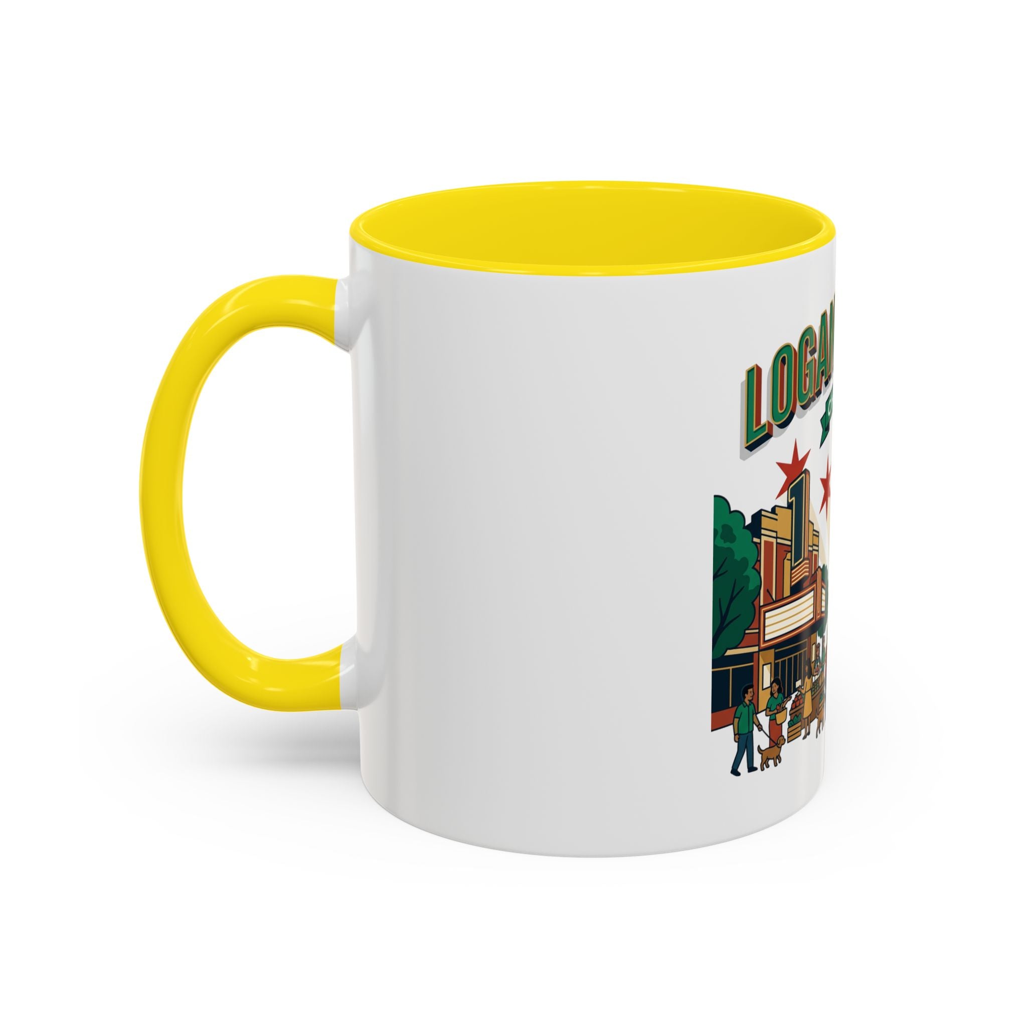 Logan Square Chicago Accent Coffee Mug — Neighborhood Skyline Travel Mug (11/15oz)