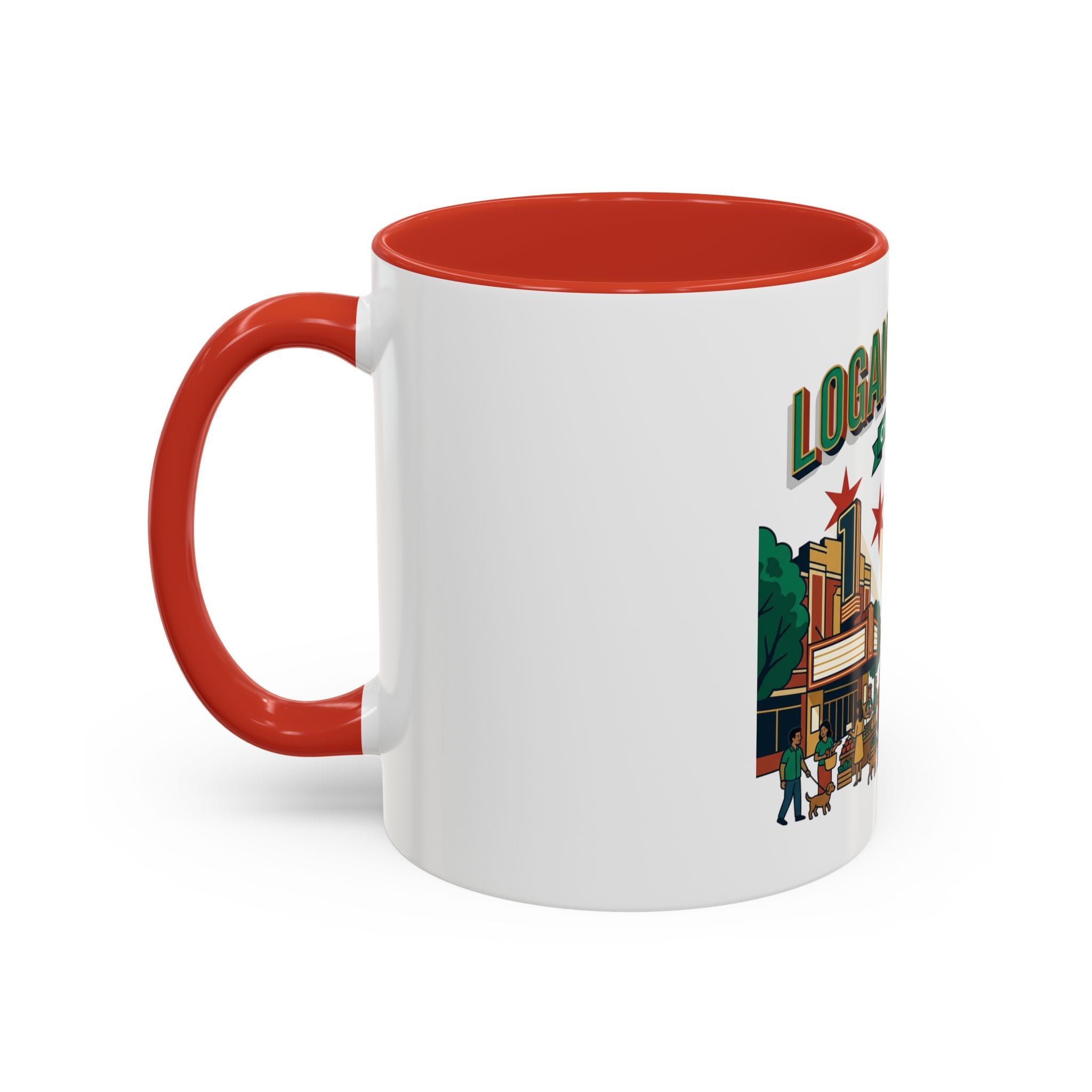 Logan Square Chicago Accent Coffee Mug — Neighborhood Skyline Travel Mug (11/15oz)