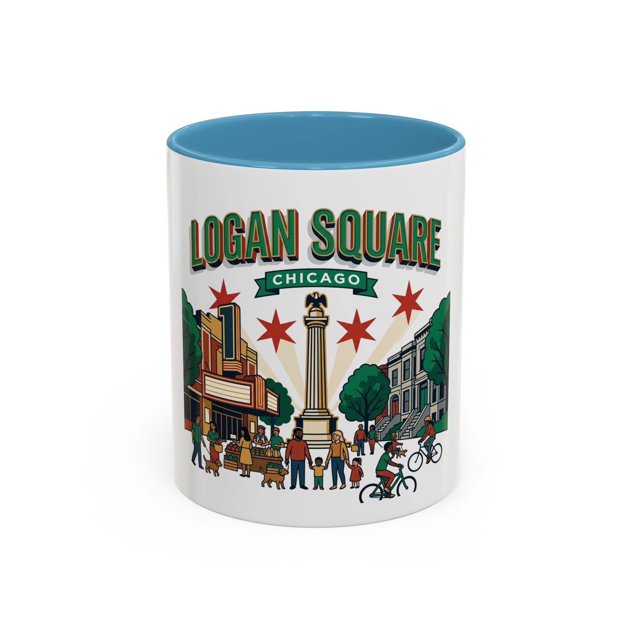 Logan Square Chicago Accent Coffee Mug — Neighborhood Skyline Travel Mug (11/15oz)
