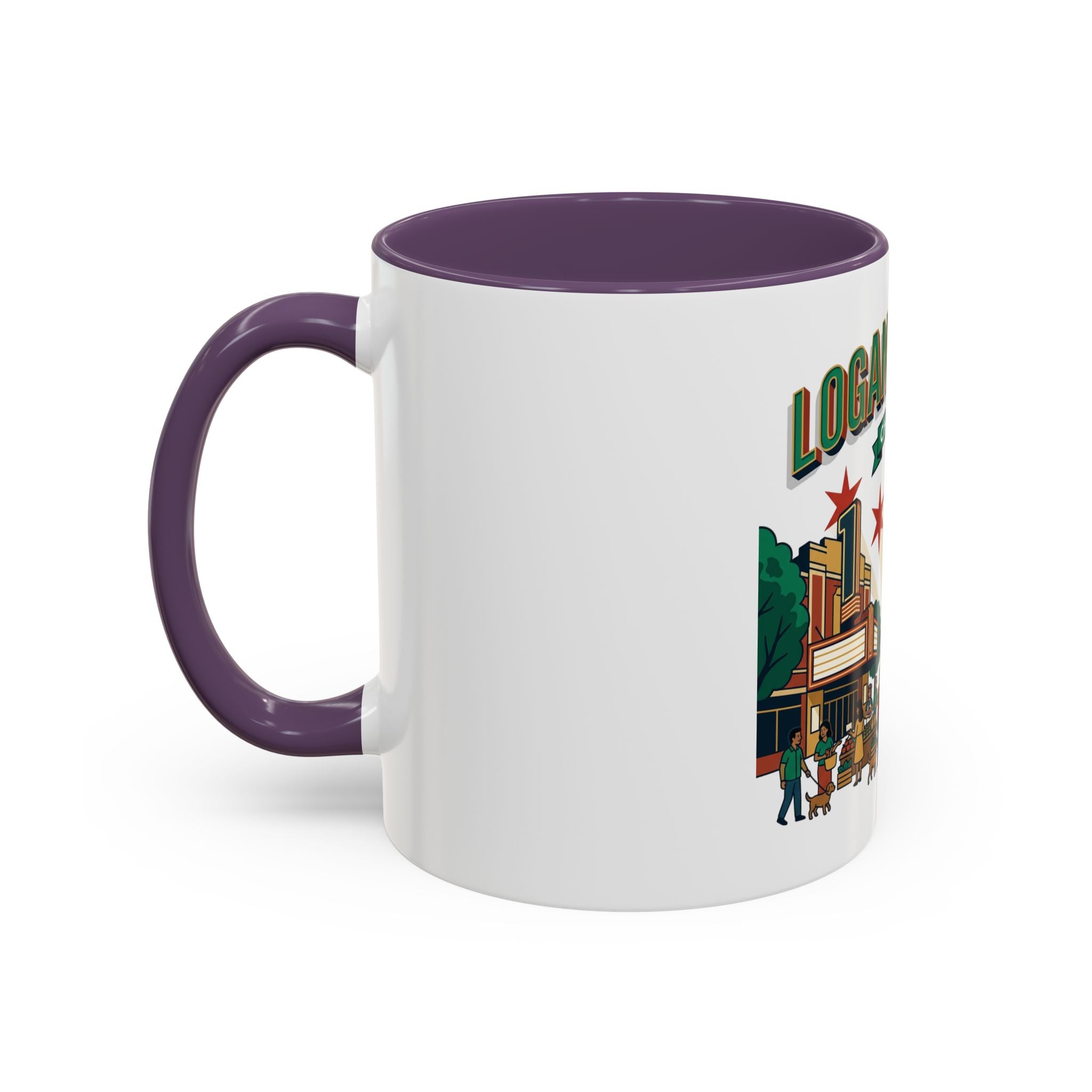 Logan Square Chicago Accent Coffee Mug — Neighborhood Skyline Travel Mug (11/15oz)
