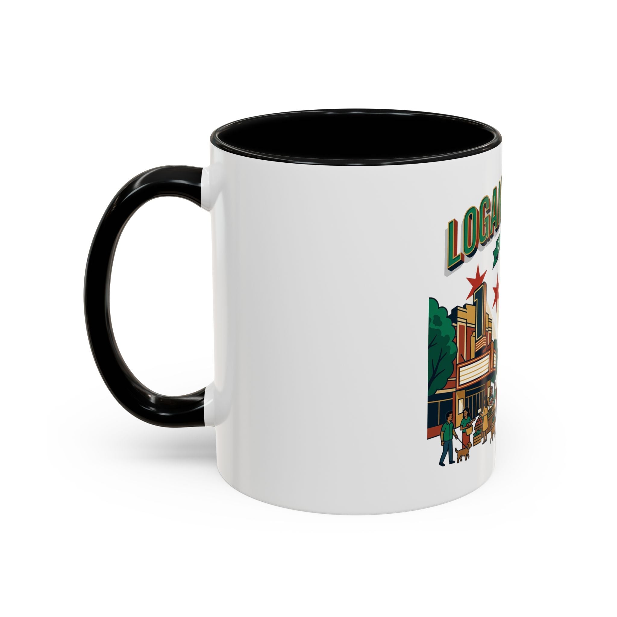 Logan Square Chicago Accent Coffee Mug — Neighborhood Skyline Travel Mug (11/15oz)