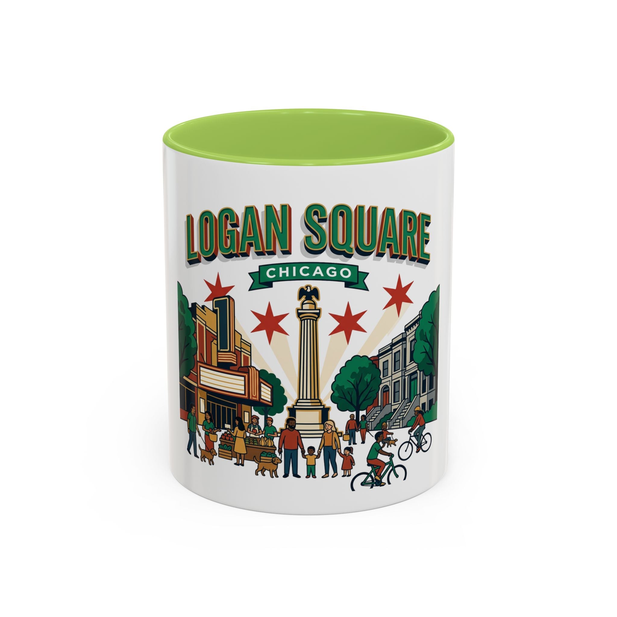 Logan Square Chicago Accent Coffee Mug — Neighborhood Skyline Travel Mug (11/15oz)