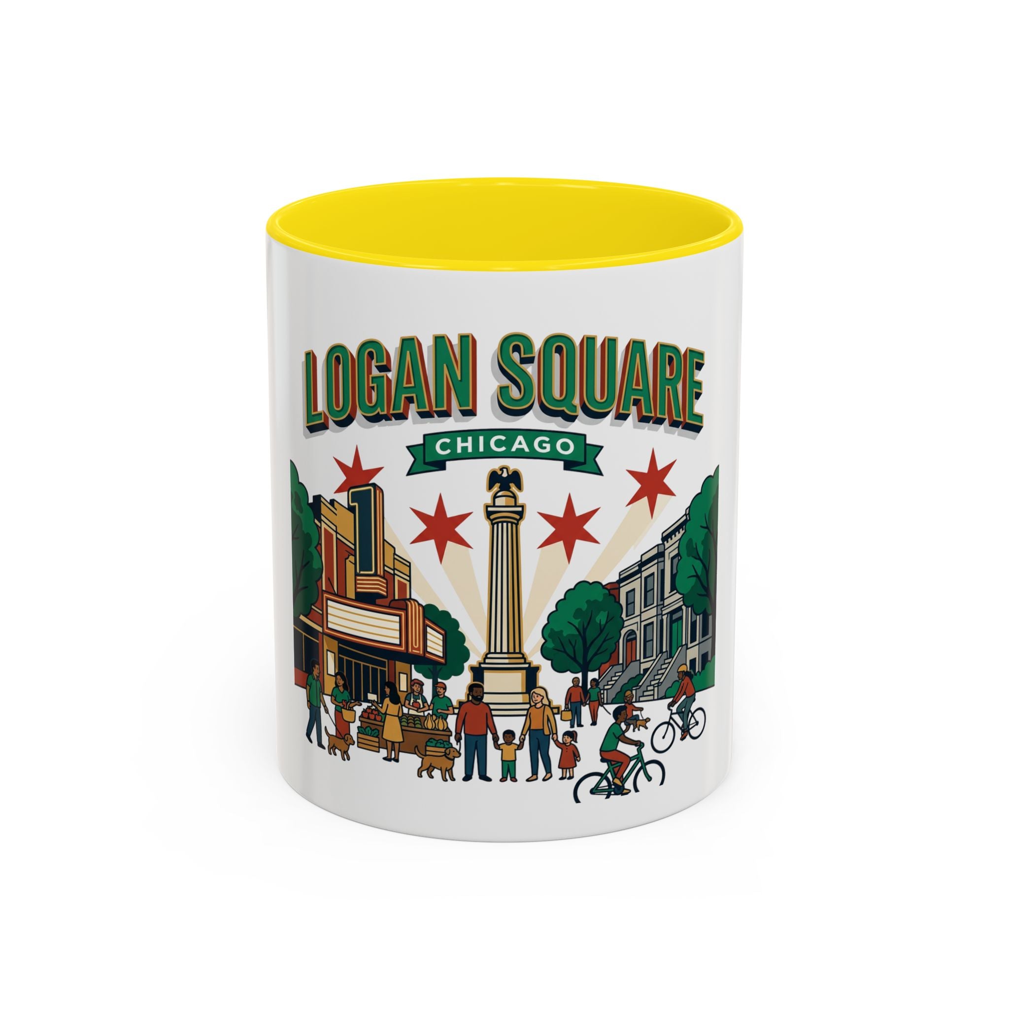 Logan Square Chicago Accent Coffee Mug — Neighborhood Skyline Travel Mug (11/15oz)