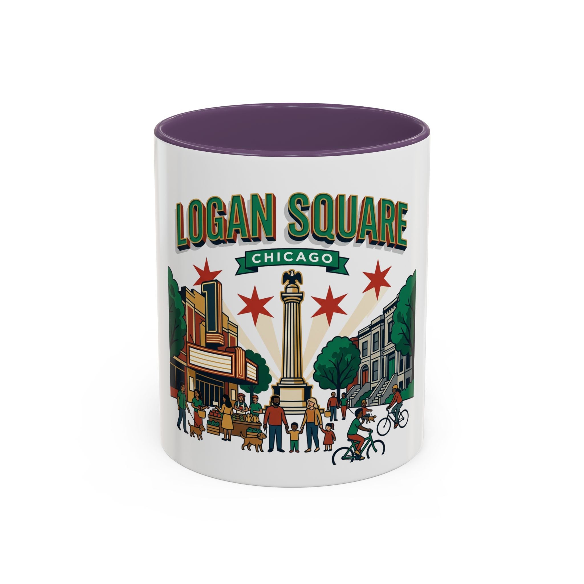 Logan Square Chicago Accent Coffee Mug — Neighborhood Skyline Travel Mug (11/15oz)
