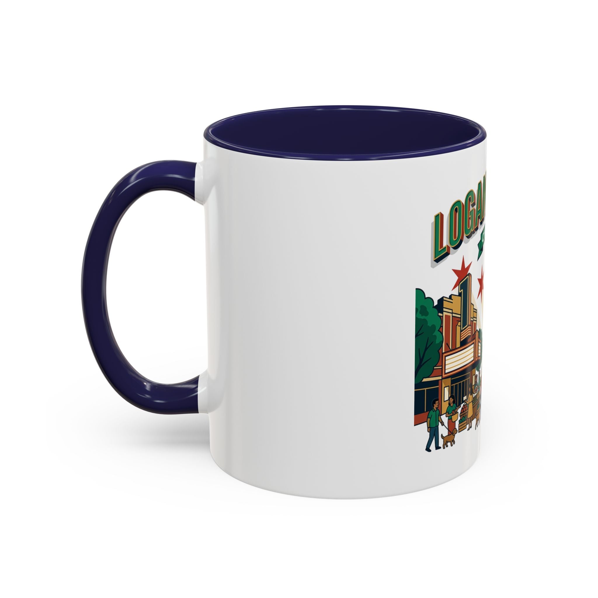 Logan Square Chicago Accent Coffee Mug — Neighborhood Skyline Travel Mug (11/15oz)