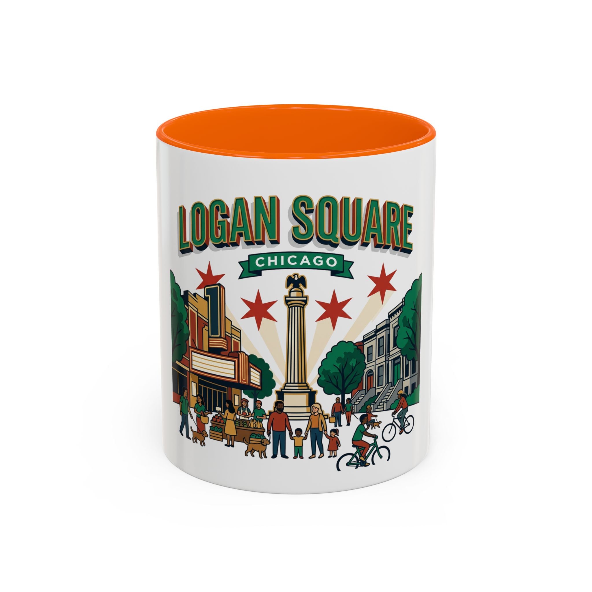 Logan Square Chicago Accent Coffee Mug — Neighborhood Skyline Travel Mug (11/15oz)