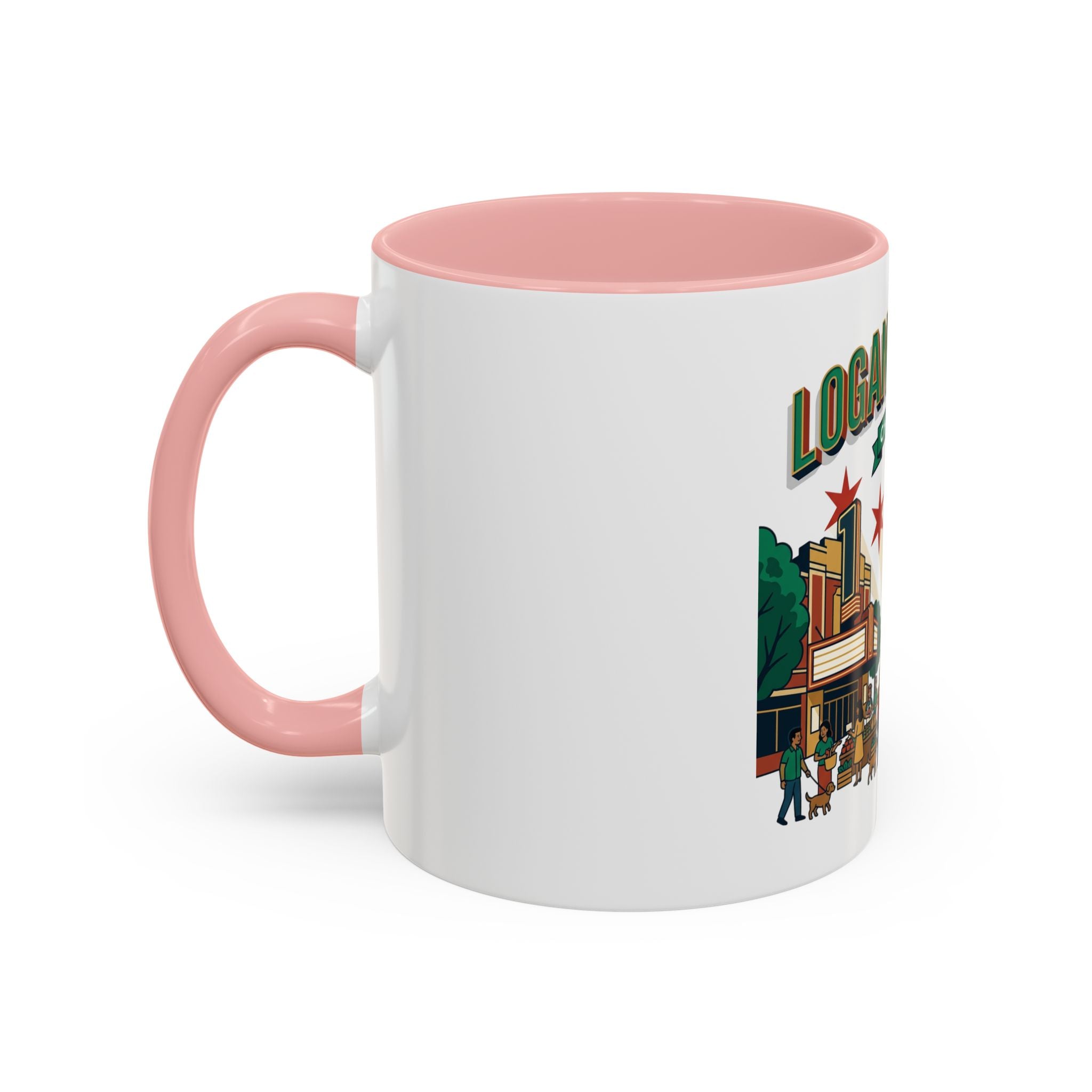 Logan Square Chicago Accent Coffee Mug — Neighborhood Skyline Travel Mug (11/15oz)