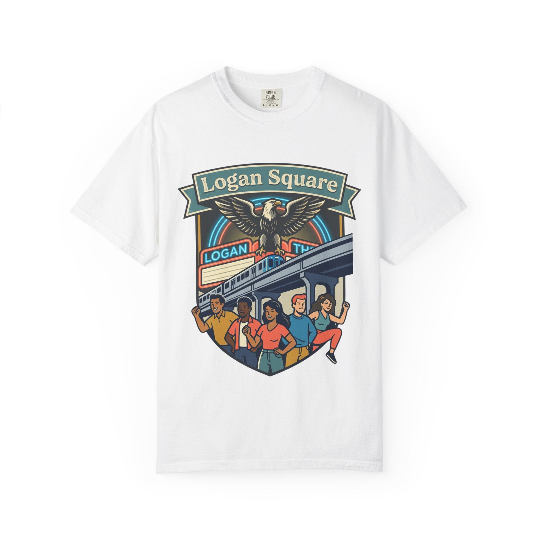 Logan Square Neighborhood T-Shirt — Chicago Community Transit Pride Tee