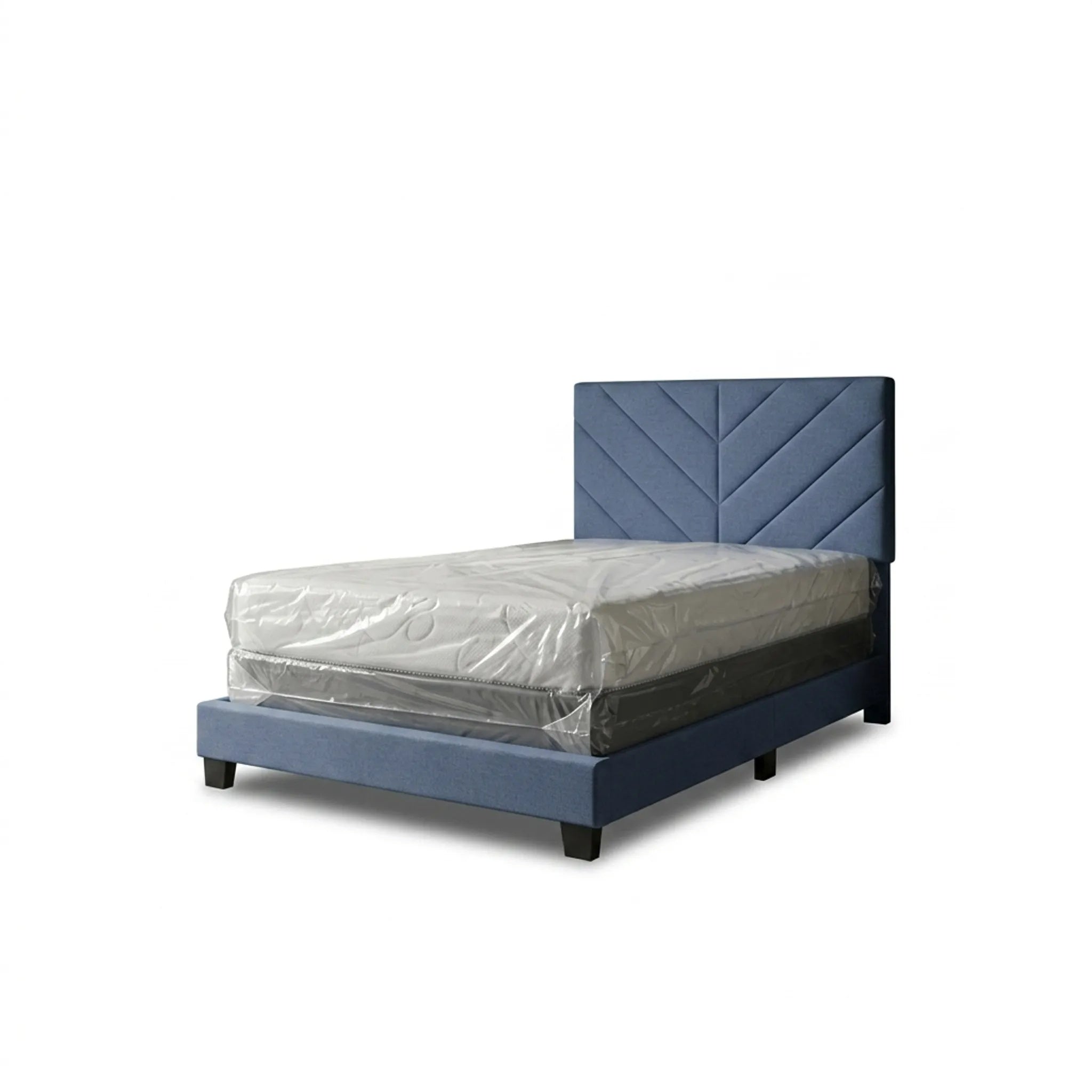 Bed uphostered blue 1