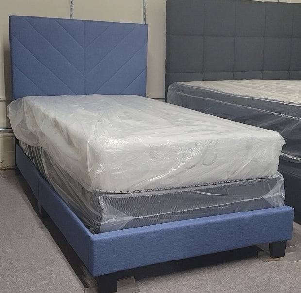 Bed uphostered blue 1
