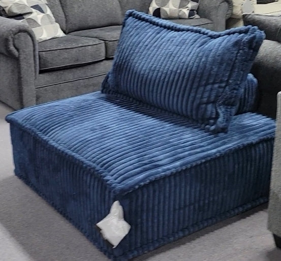 Corduroy Floor Chair with Backrest – Midnight