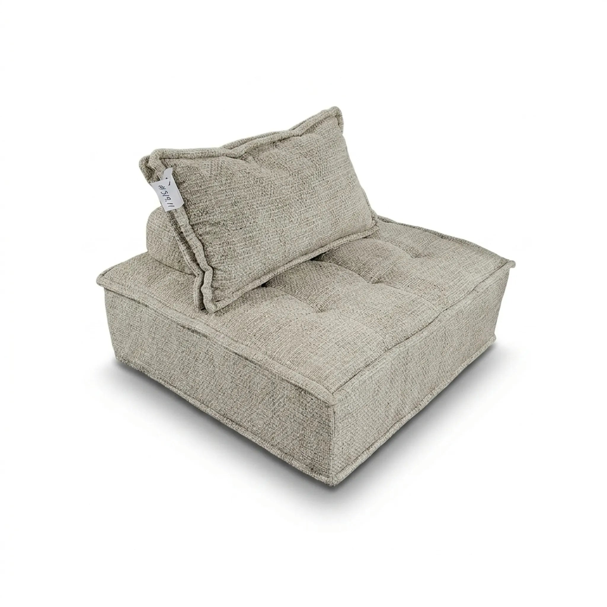 Corduroy Floor Chair with Backrest – Sand